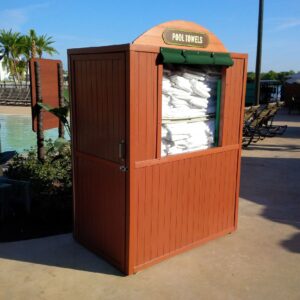 Synthetic Wood Towel Issue Bins for Hotels & Resorts