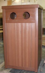 Synthetic Wood Trash / Recycle Receptacle for Hotels & Resorts