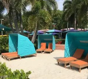 Luxury Beach Umbrellas, Cabanas & Loungers